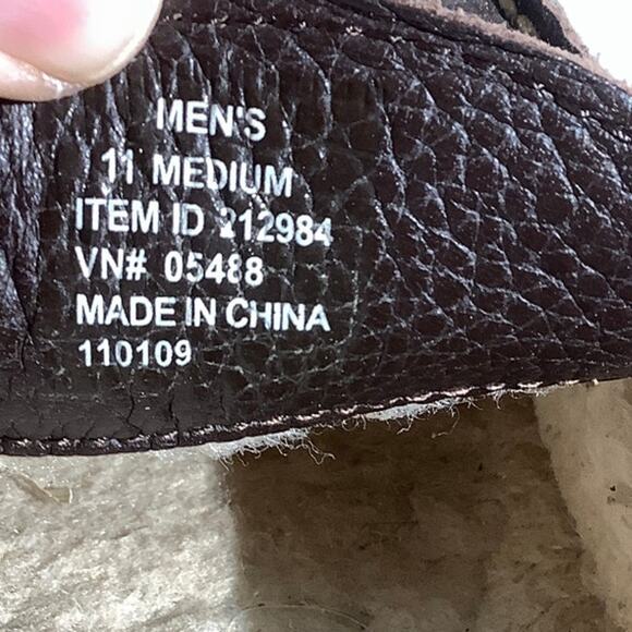 L.L. Bean Men’s Slippers Size 11 — Brown, Leather, Fuzzy Lined - Picture 6 of 6